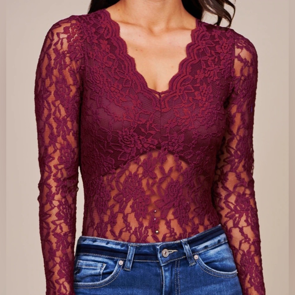 Lace Long sleeve body suit